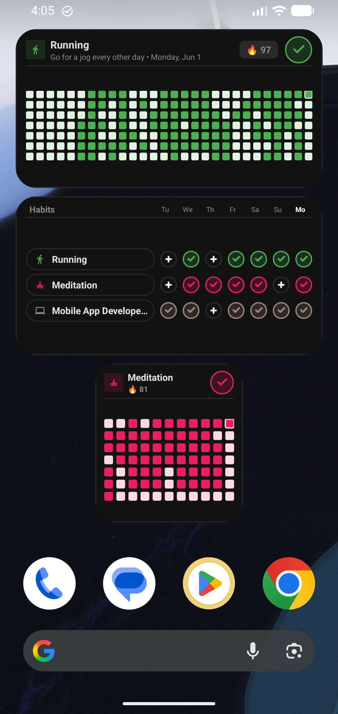 HabitStreak HomeScreen Widgets